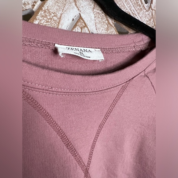 EUC Zenana Muave 100% Cotton Sweatshirt Sz Xl - Picture 3 of 4